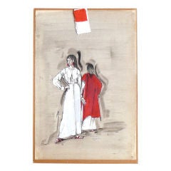 Elizabeth Taylor Costume Sketch by I. Sharaff "The Sandpiper