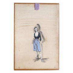 Elizabeth Taylor Costume Sketch by I. Sharaff "The Sandpiper