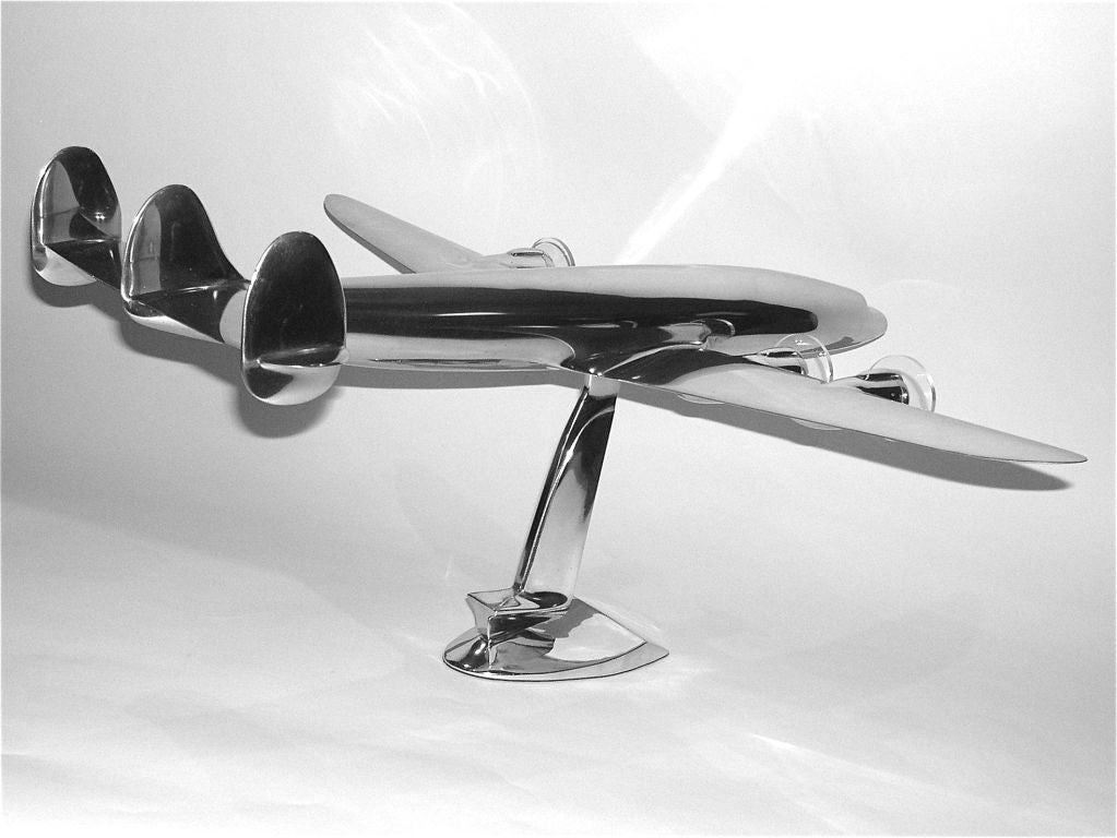 20th Century Rare Original Aluminum Lockheed Constellation Model