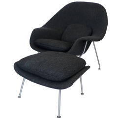 Eero Saarinen Womb Chair & Ottoman Knoll w/Orig, Upholstery