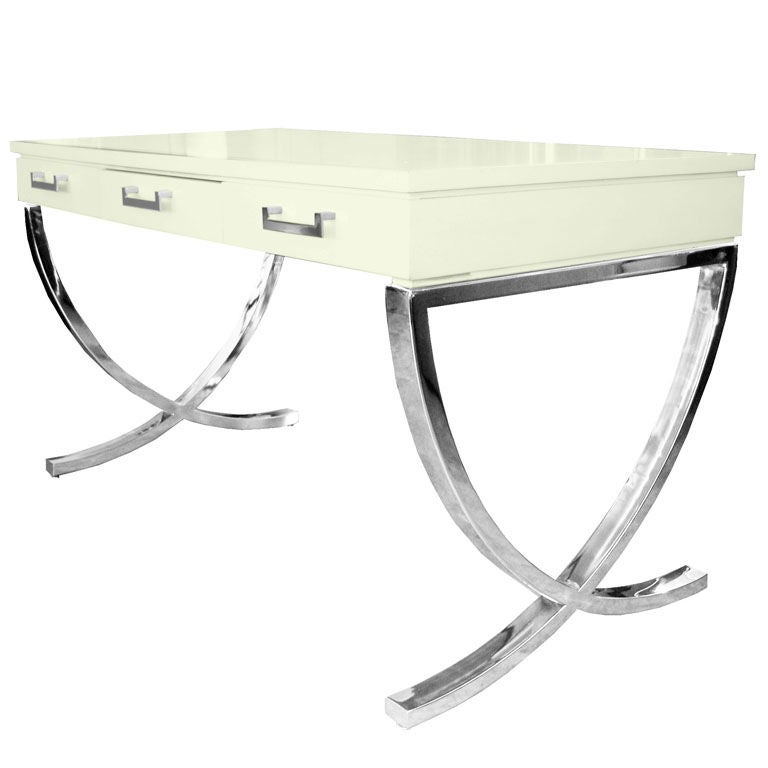 Glamorous Large Regency Moderne X Base Desk