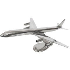Large Aluminum DC8 Stretch Airplane Model w/Pivoting Stand