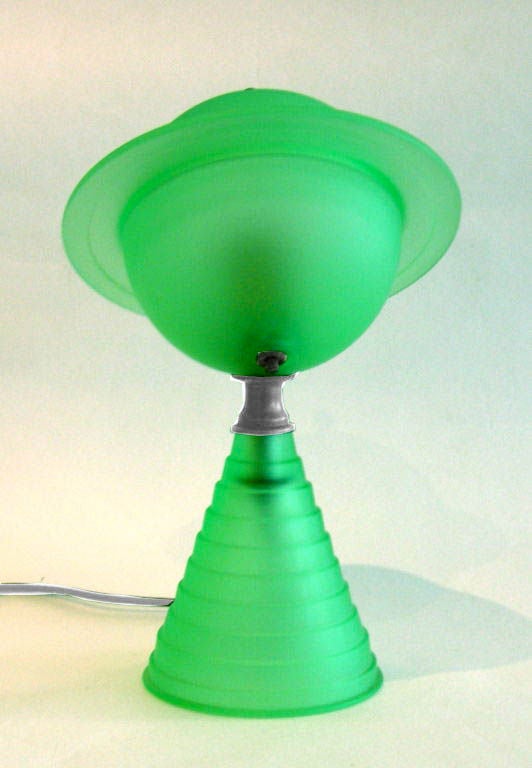 green saturn lamp