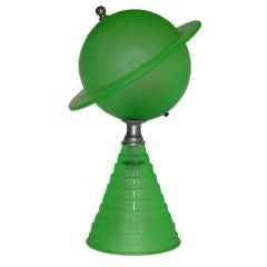 Rare Original Art Deco Green Glass Saturn Lamp Blade Runner