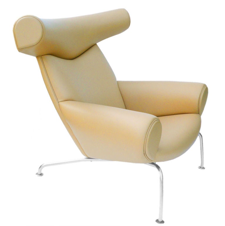 Danish Ox Chair & Ottoman by Hans Wegner in Camel Leather