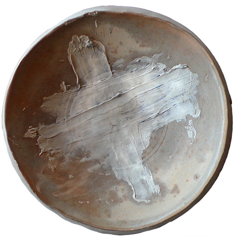 Massive Expressionest Ceramic Charger by Peter Voulkos at 1stdibs