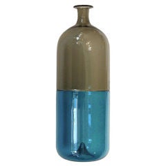 Vintage Signed Tapio Wirkkala Fused Glass Bottle for Venini