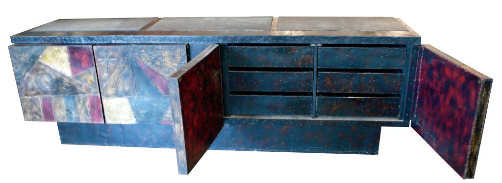 Extraordinary 8 Foot Signed Paul Evans Geometric Credenza