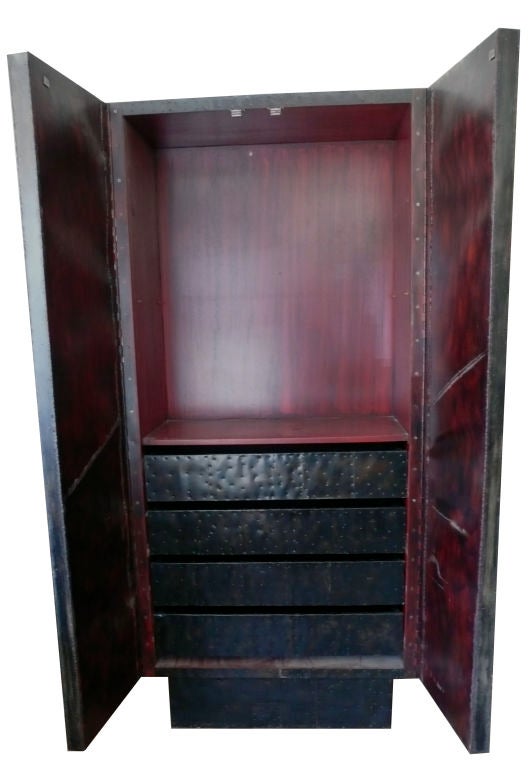 American Rare Monumental Paul Evans Signed Geometric Cabinet 1972 For Sale