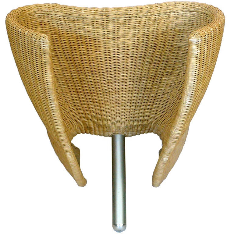 Marc Newson Wicker Felt Chair Produced by Idee In Good Condition For Sale In Los Angeles, CA