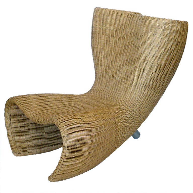 Marc Newson Wicker Felt Chair Produced by Idee For Sale