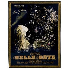 Large Original  Jean Cocteau "La Belle et la Bete" Framed Poster