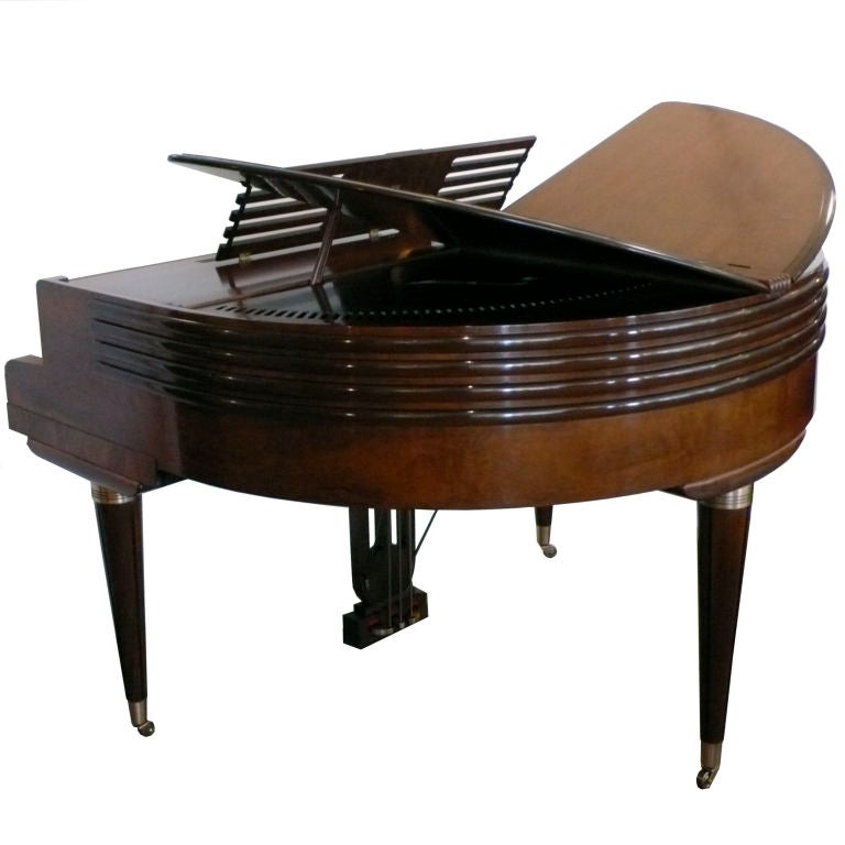 Fine Streamline Art Deco Butterfly Wurlitzer Baby Grand Piano 1