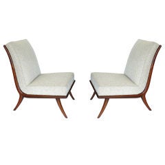 Pair of Elegant T. H. Robsjohn-Gibbings Slipper Chairs