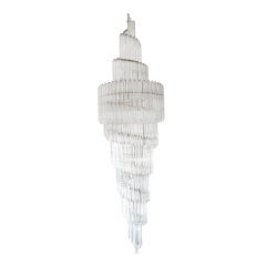 Double Spiral Murano Star Crystal Chandelier by Camer