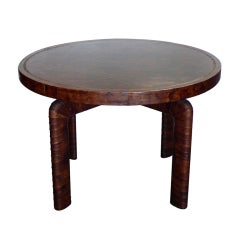 Fantastic Billy Haines Custom Tortise Leather Game Table
