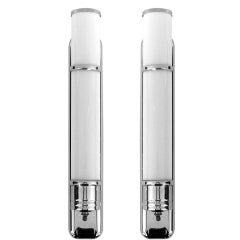 Pair of Original Art Deco Chrome & White Glass Sconces