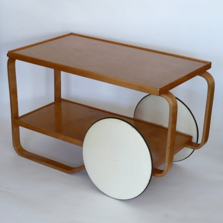Early Original Alvar Aalto Bar Cart In Excellent Condition For Sale In Los Angeles, CA