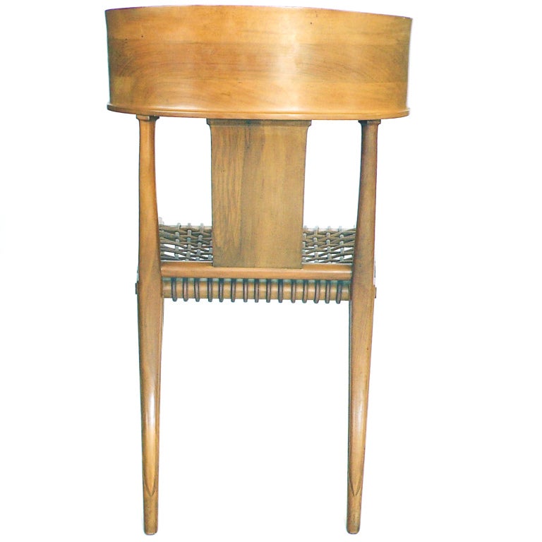 Walnut Pair of Klismos Chairs T.H. Robsjohn Gibbings Saridis of Athens