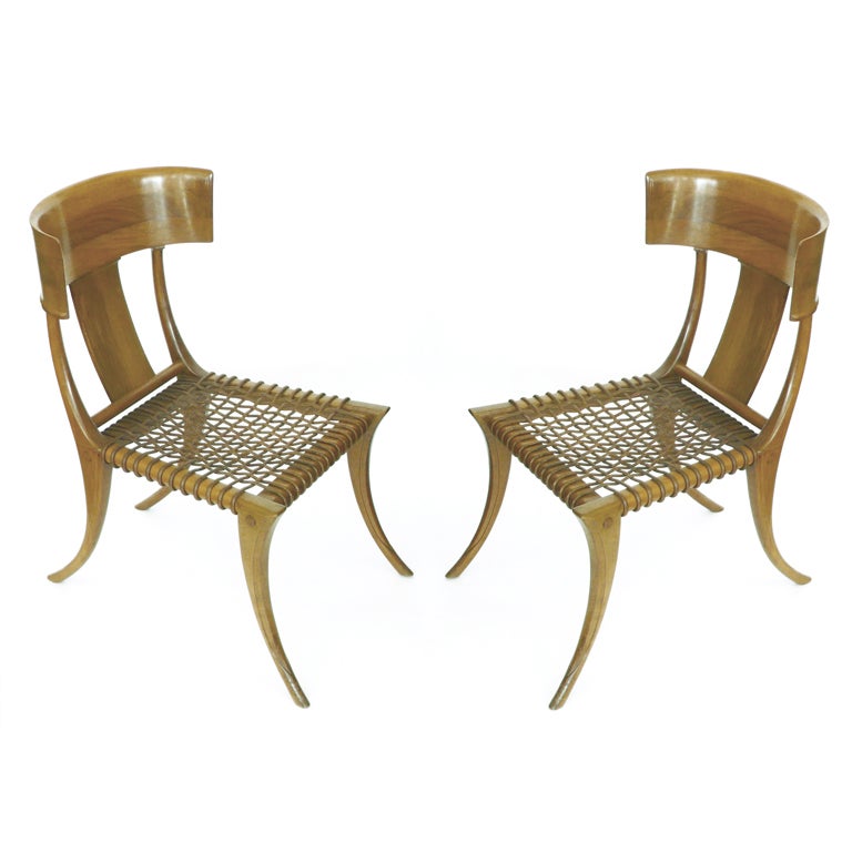Pair of Klismos Chairs T.H. Robsjohn Gibbings Saridis of Athens