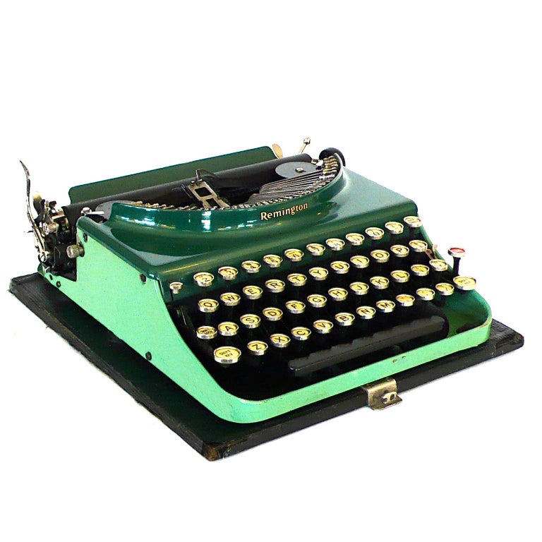 Fantastic Art Deco Original 1927 Green Remington Typewriter at 1stDibs
