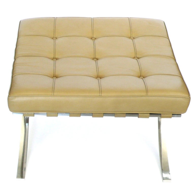 This color is a beautiful light tan leather. It retains its original finish which is soft and pliable and unblemished. The cushions are soft and comfortable. The frame is top of the line stainless steel. The original straps are strong and functional.