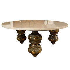 Brass and Marble Morrocan Style Coffee Table