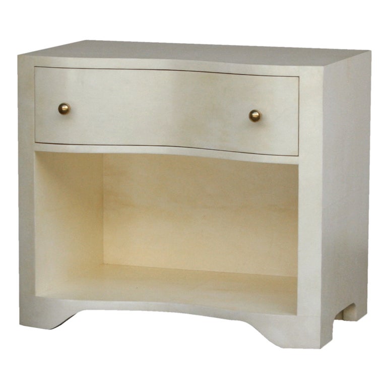 Serpentine Nightstand  in Bleached Parchment