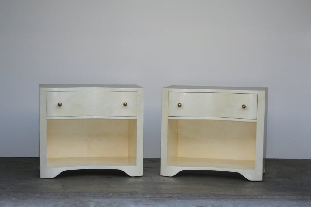 Serpentine Nightstand  in Bleached Parchment 1