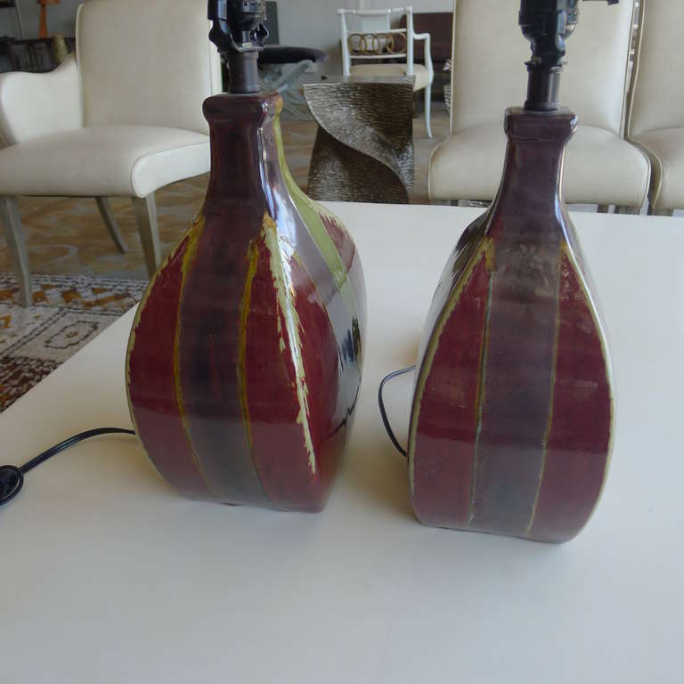 Pair of Multi-Color Ceramic Table Lamps 4