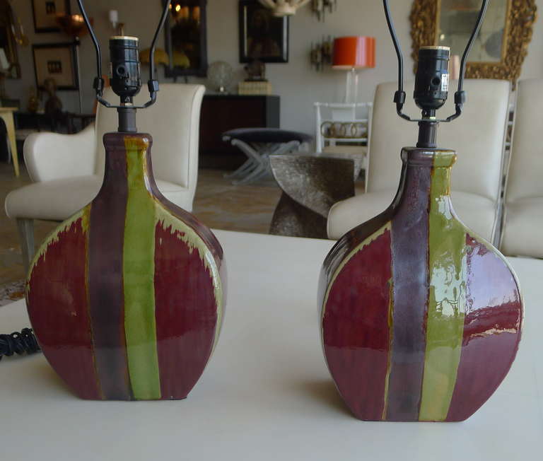 Pair of Multi-Color Ceramic Table Lamps 5