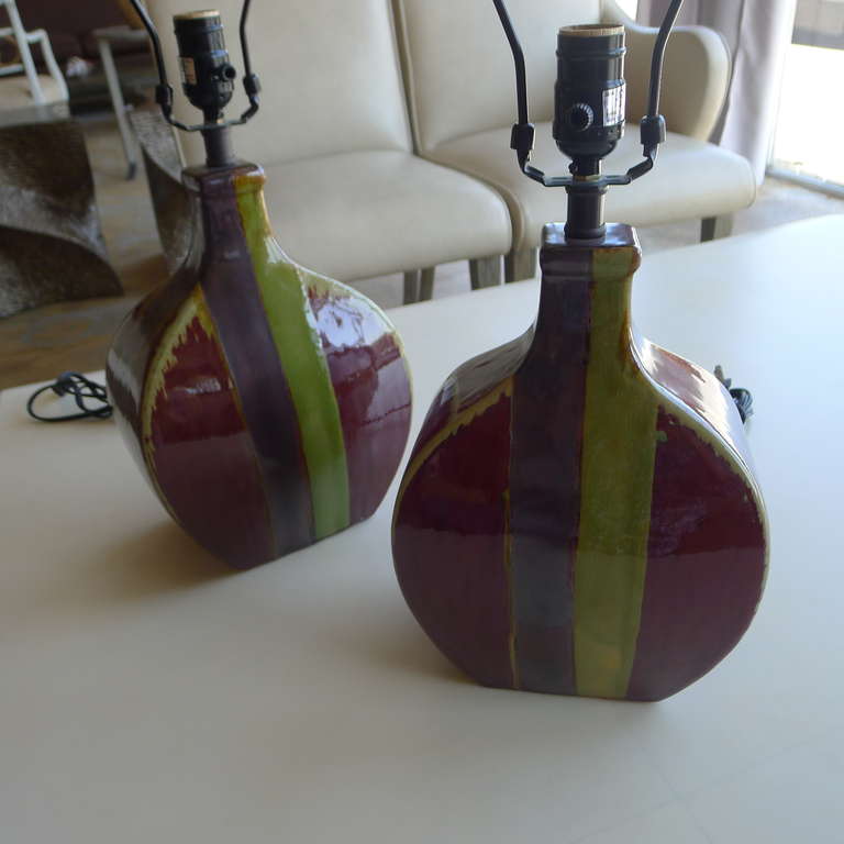 Pair of Multi-Color Ceramic Table Lamps 3