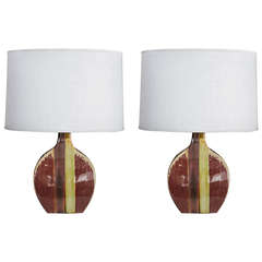 Pair of Multi-Color Ceramic Table Lamps