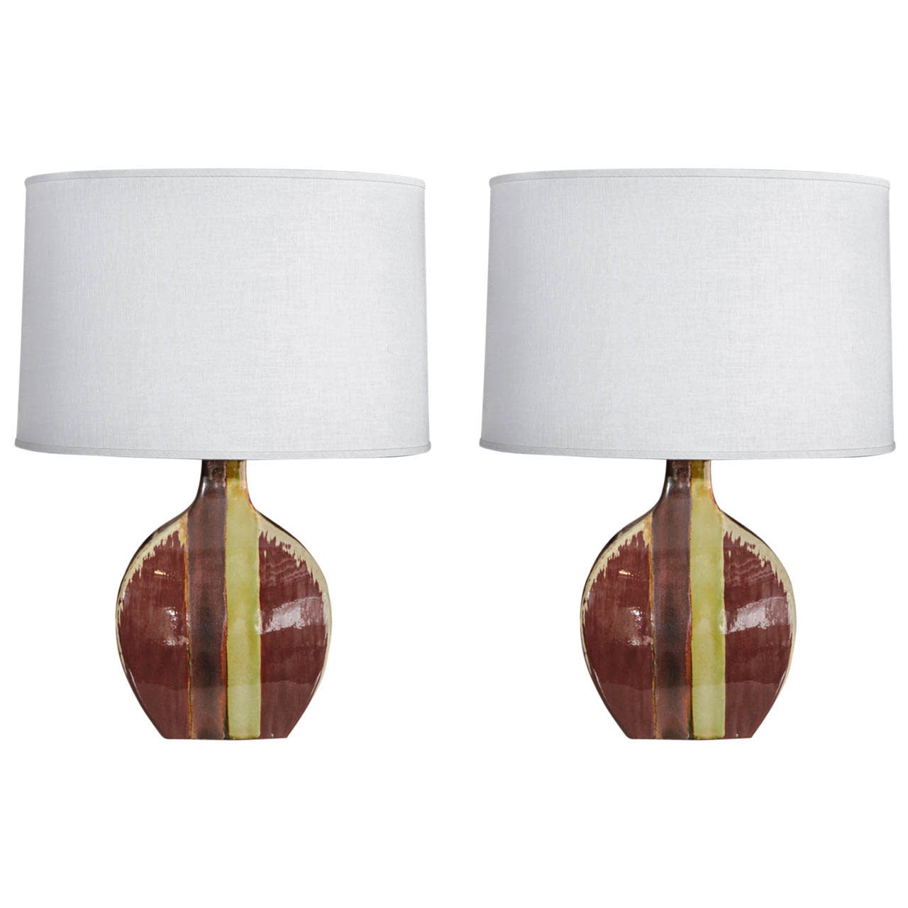 Pair of Multi-Color Ceramic Table Lamps
