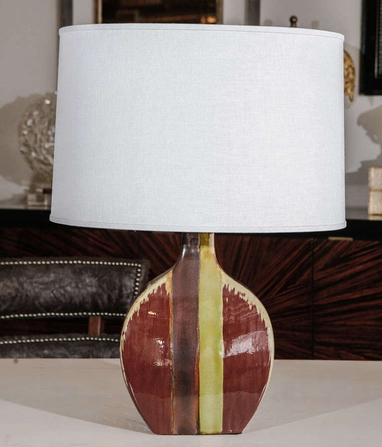 Pair of MultiColor Ceramic Table Lamps at 1stDibs