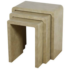 Set of Parchment Nesting Tables