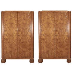 Matched Pair of Art Deco Armoires