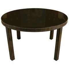 Brass and Mirror Dining or Center Table