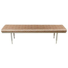 Newly Upholstered Mid-Century Spun Brushed Aluminum Benches 5
