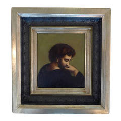 Boston School Small Oil Portrait in the Renaissance Style