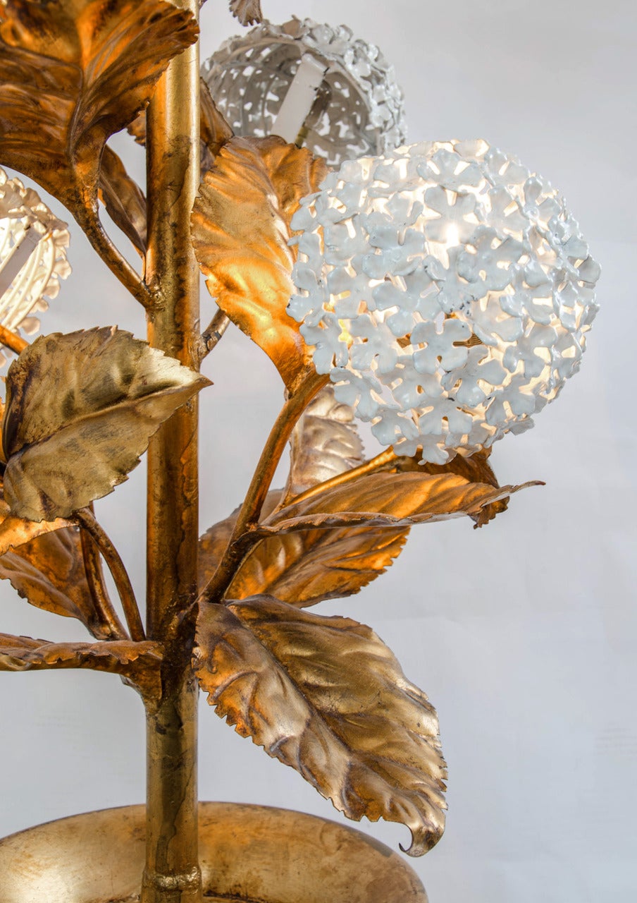 vintage hydrangea lamp