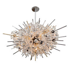 Crystal Sputnik with Brass and Polished Nickel Frame 9