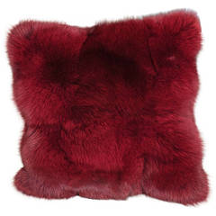 Deep Red Genuine Full Skin Fox Pillow