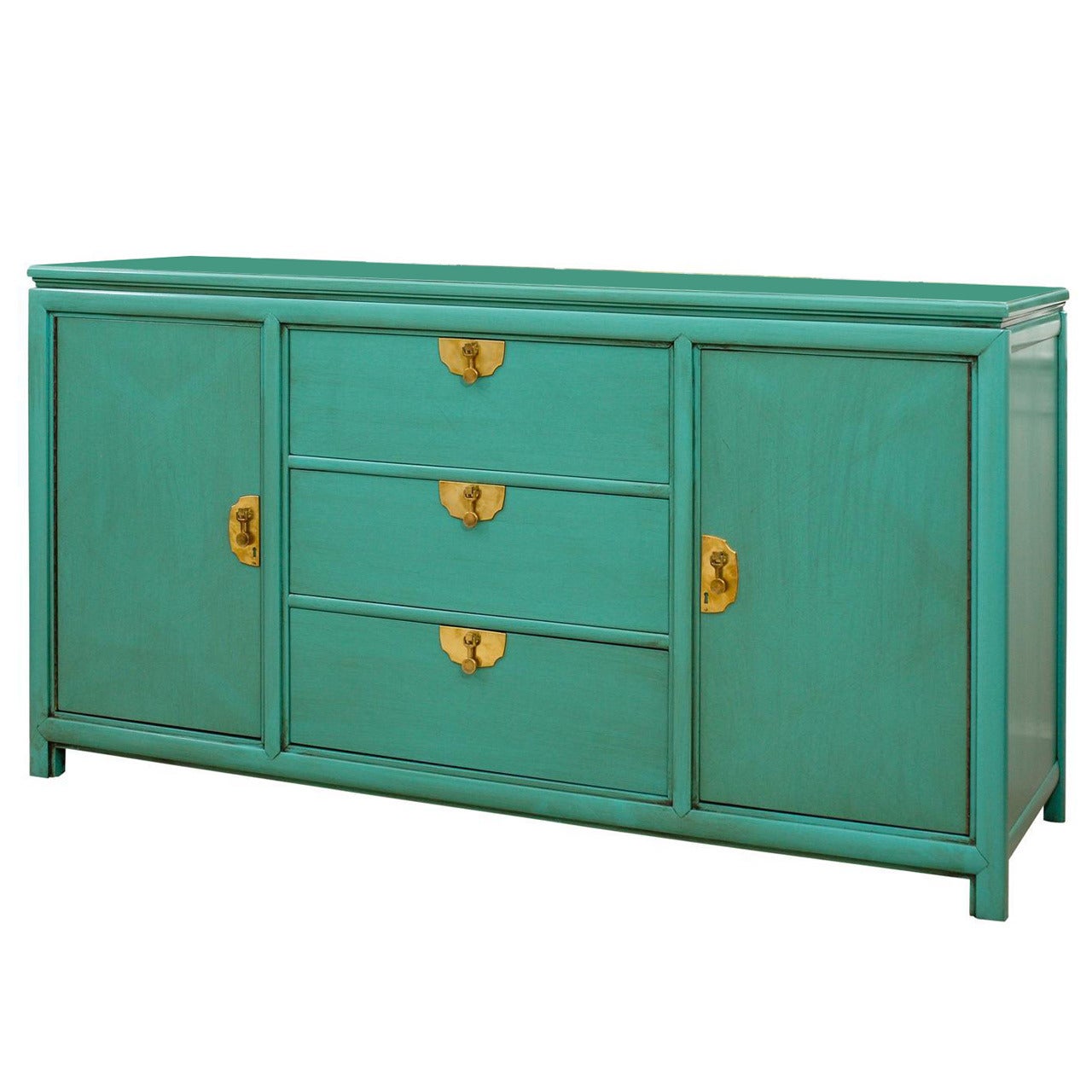 Fabulous Vintage Buffet by Thomasville in Turquoise Lacquer