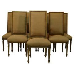 Louis XVI Dining Chairs, Set of Eight