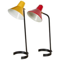 Two Iron and Steel Desk Lamps by JJM Hoogervorst for Anvia, 1960's 8