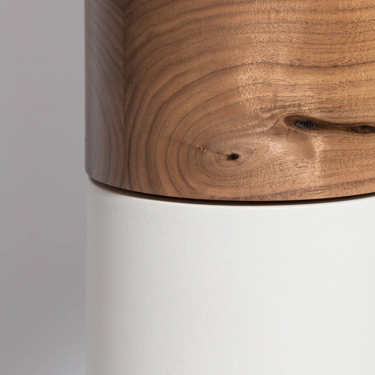 “Pippa” ceramic and walnut table lamps, manufactured by Stone and Sawyer, exclusively for reGeneration.