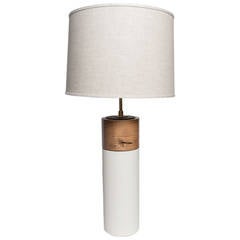 Stone and Sawyer Ceramic and Walnut Table Lamps