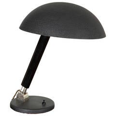 Enameled Metal and Wood Adjustable Table Lamp Designed by Karl Trabert