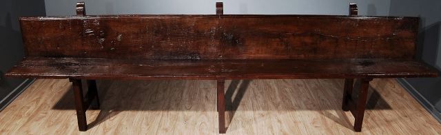 An Italian Walnut and Chestnut Hall Bench